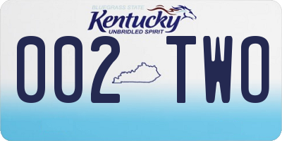 KY license plate 002TWO