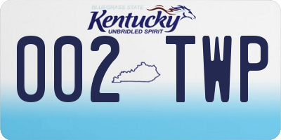 KY license plate 002TWP