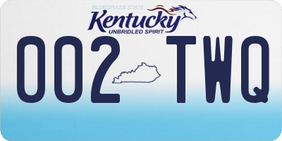 KY license plate 002TWQ