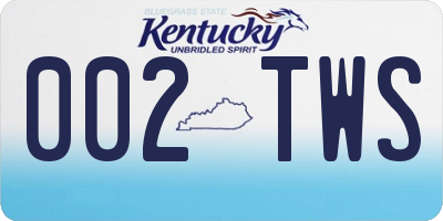 KY license plate 002TWS