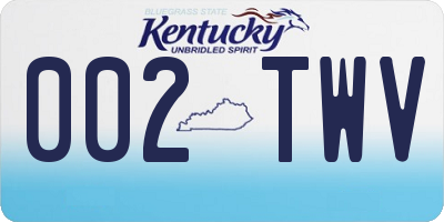 KY license plate 002TWV