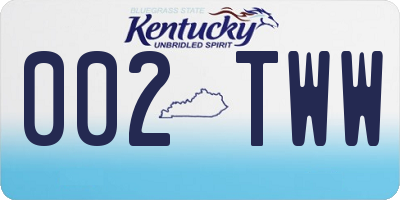 KY license plate 002TWW