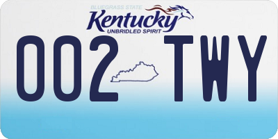 KY license plate 002TWY