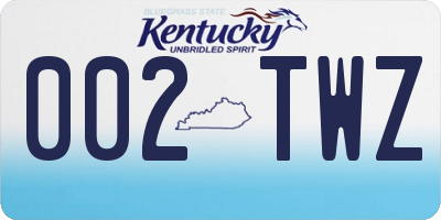 KY license plate 002TWZ