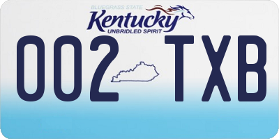 KY license plate 002TXB