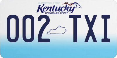 KY license plate 002TXI
