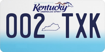 KY license plate 002TXK
