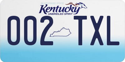 KY license plate 002TXL