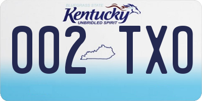 KY license plate 002TXO