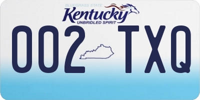 KY license plate 002TXQ