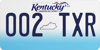 KY license plate 002TXR