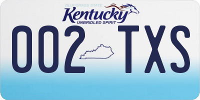 KY license plate 002TXS