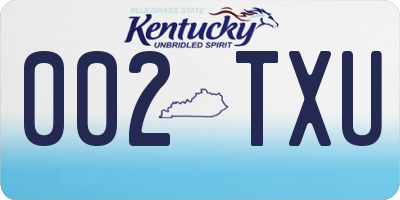 KY license plate 002TXU
