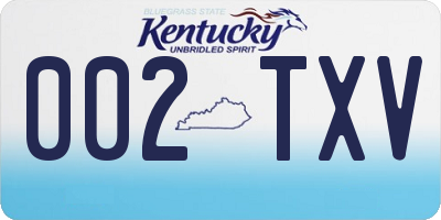 KY license plate 002TXV