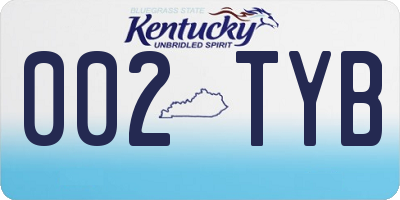 KY license plate 002TYB