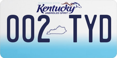 KY license plate 002TYD