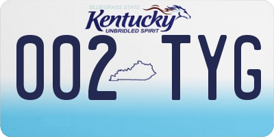 KY license plate 002TYG
