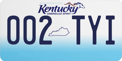 KY license plate 002TYI