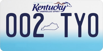 KY license plate 002TYO
