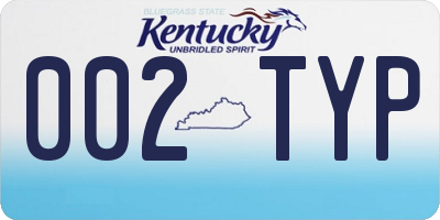 KY license plate 002TYP
