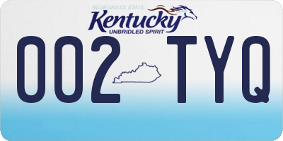 KY license plate 002TYQ