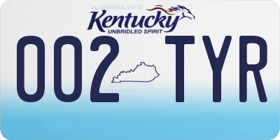 KY license plate 002TYR