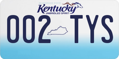 KY license plate 002TYS