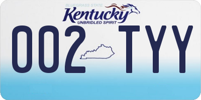 KY license plate 002TYY