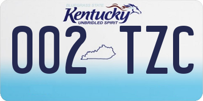 KY license plate 002TZC