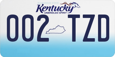 KY license plate 002TZD
