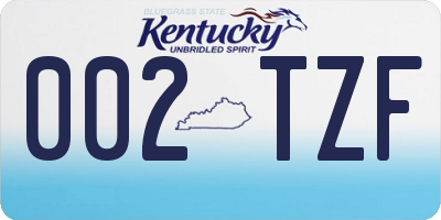 KY license plate 002TZF