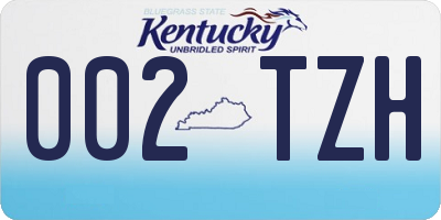 KY license plate 002TZH