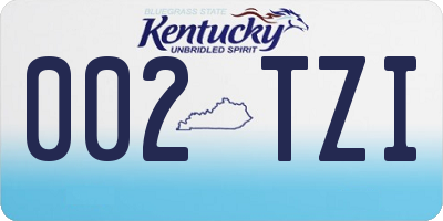KY license plate 002TZI