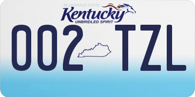 KY license plate 002TZL