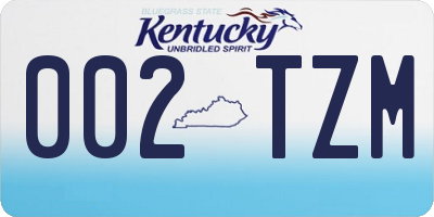 KY license plate 002TZM