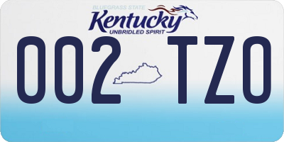 KY license plate 002TZO