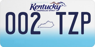 KY license plate 002TZP