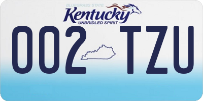 KY license plate 002TZU