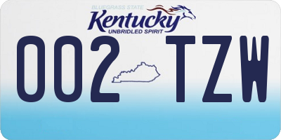 KY license plate 002TZW