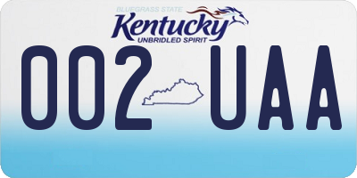 KY license plate 002UAA