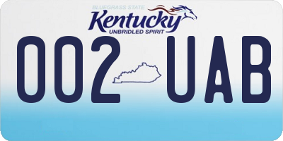 KY license plate 002UAB