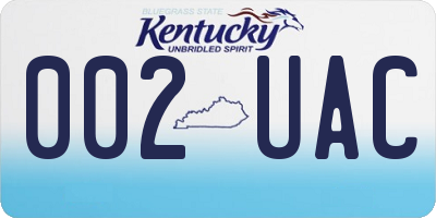 KY license plate 002UAC