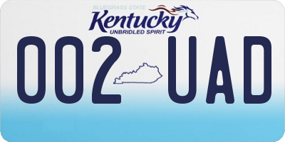 KY license plate 002UAD
