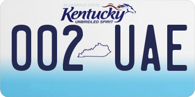 KY license plate 002UAE