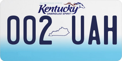 KY license plate 002UAH