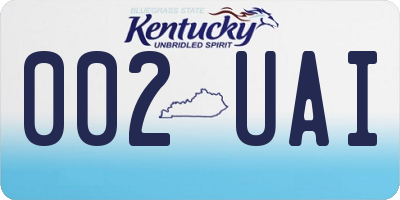 KY license plate 002UAI