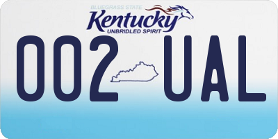 KY license plate 002UAL