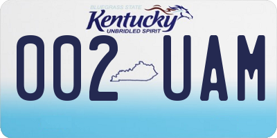 KY license plate 002UAM