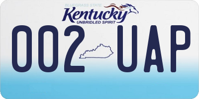 KY license plate 002UAP