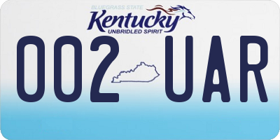 KY license plate 002UAR